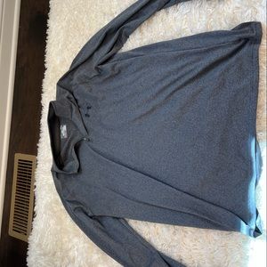 Under Armour grey long sleeved quarter zip dri fit material